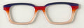 Finley Topper; purple/red/orange/cream stripes