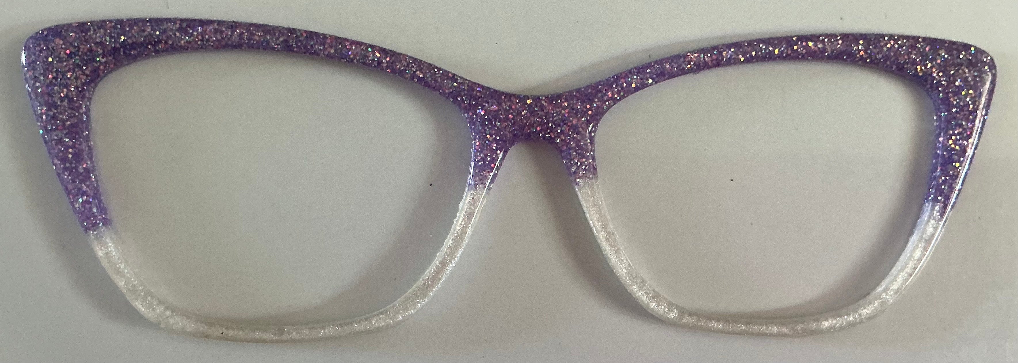 Wanda Topper; purple/white split glitter
