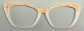 Wanda Topper; apricot glitter/white split