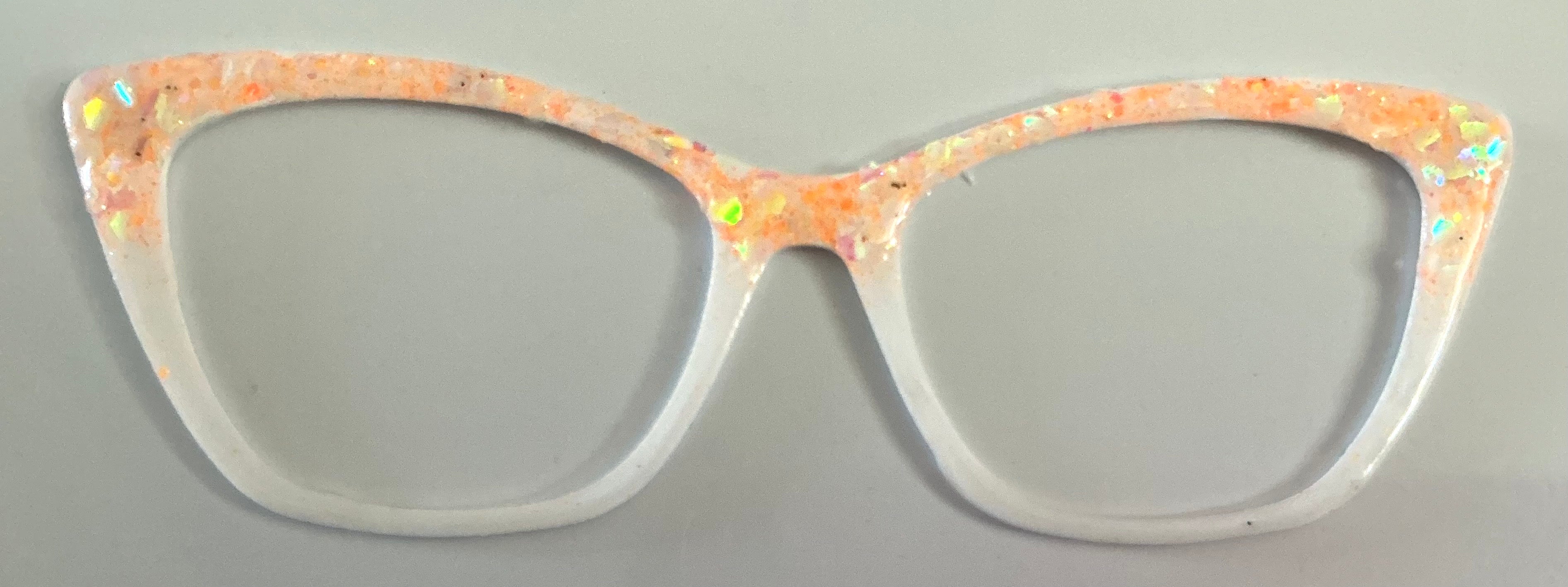 Wanda Topper; apricot glitter/white split