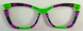 Wanda Topper; black/lime green/purple color block