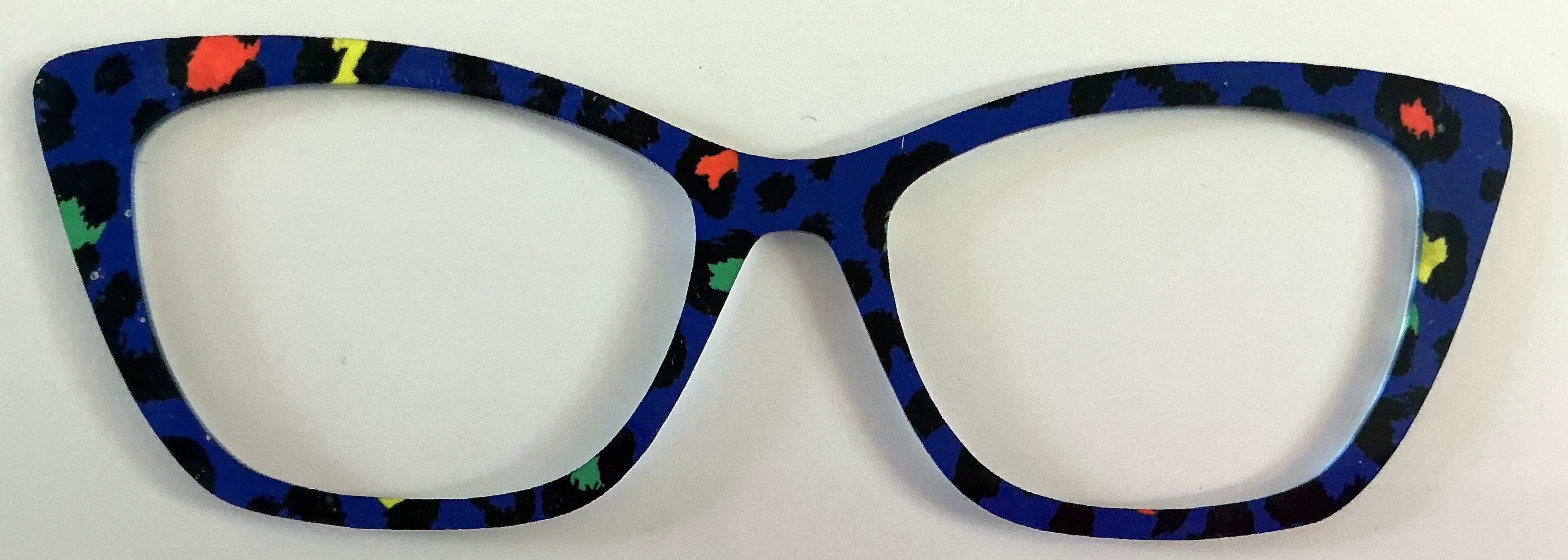 Wanda Topper; neon cheetah print on blue