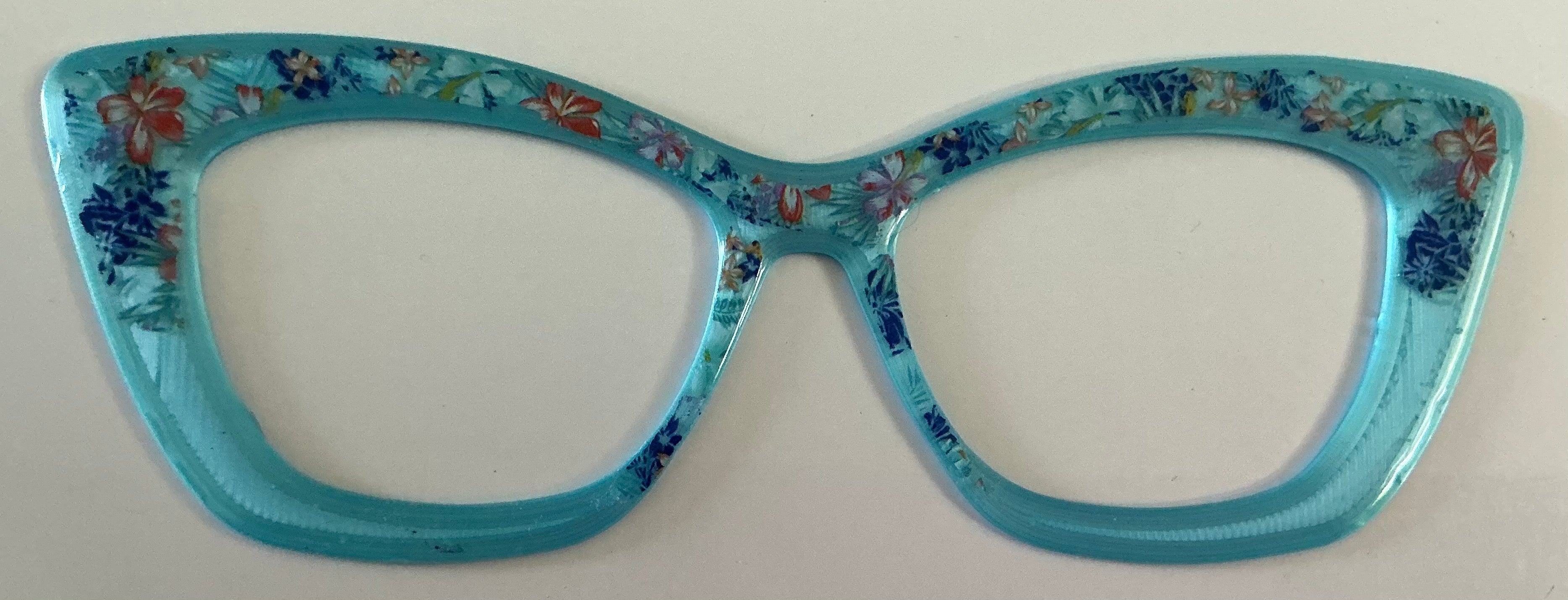 Wanda Topper; teal floral fade