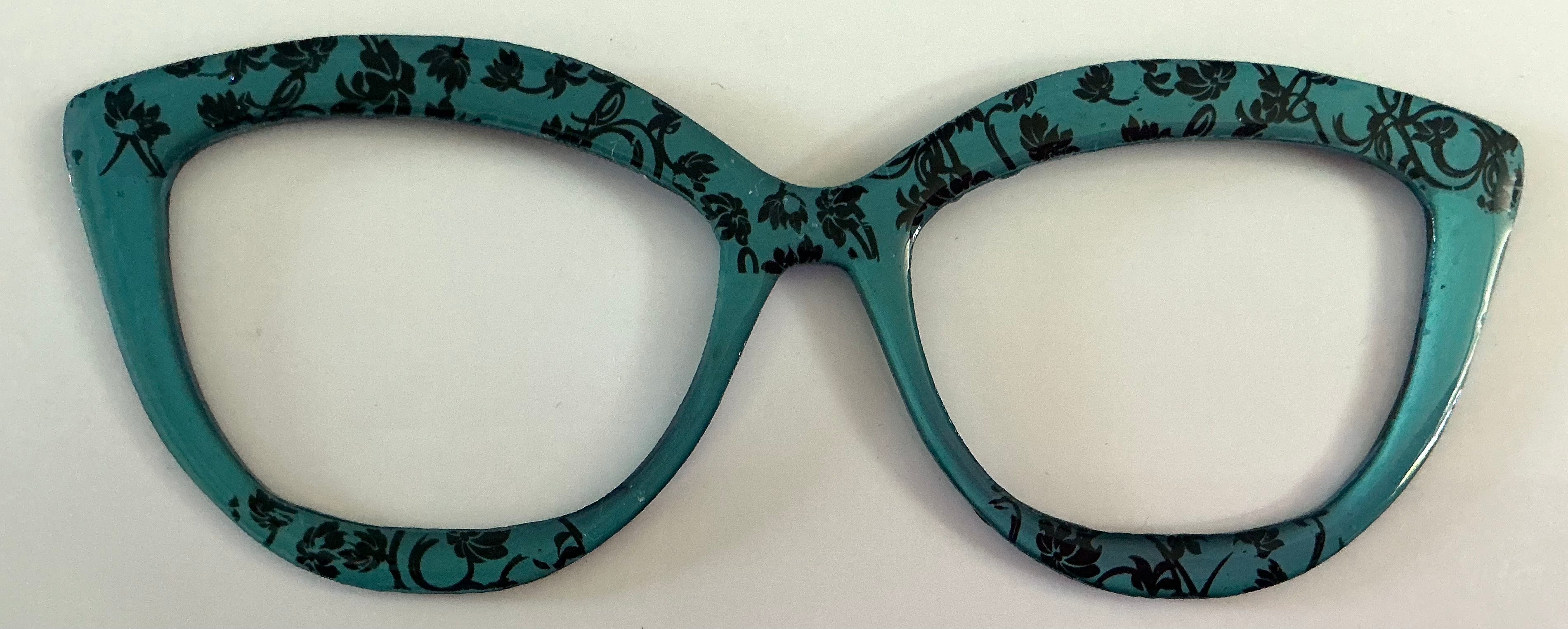 Wanzuri Topper; turquoise with black flowers and swirls