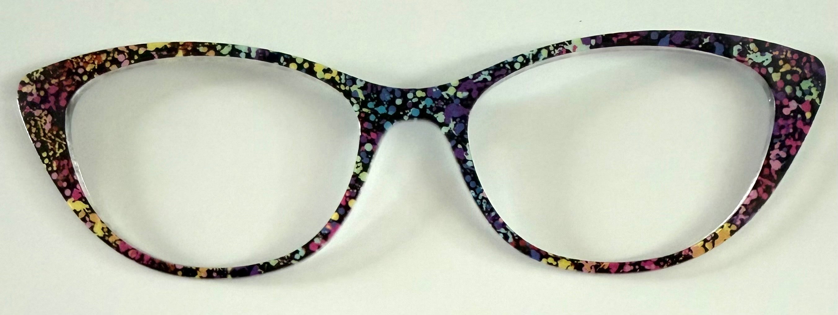 PAIR Ella Topper; rainbow paint splatter on black