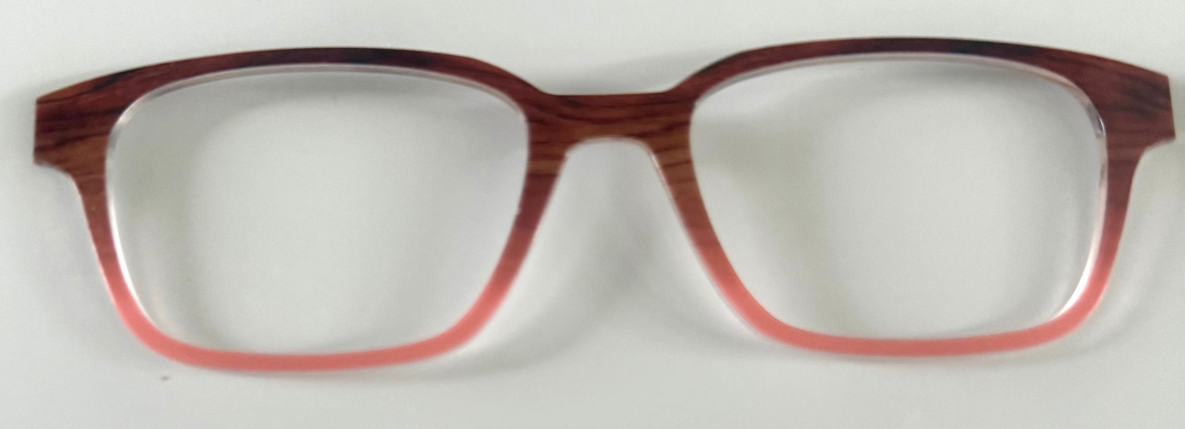 PAIR Larkin Topper; wood grain to coral fade