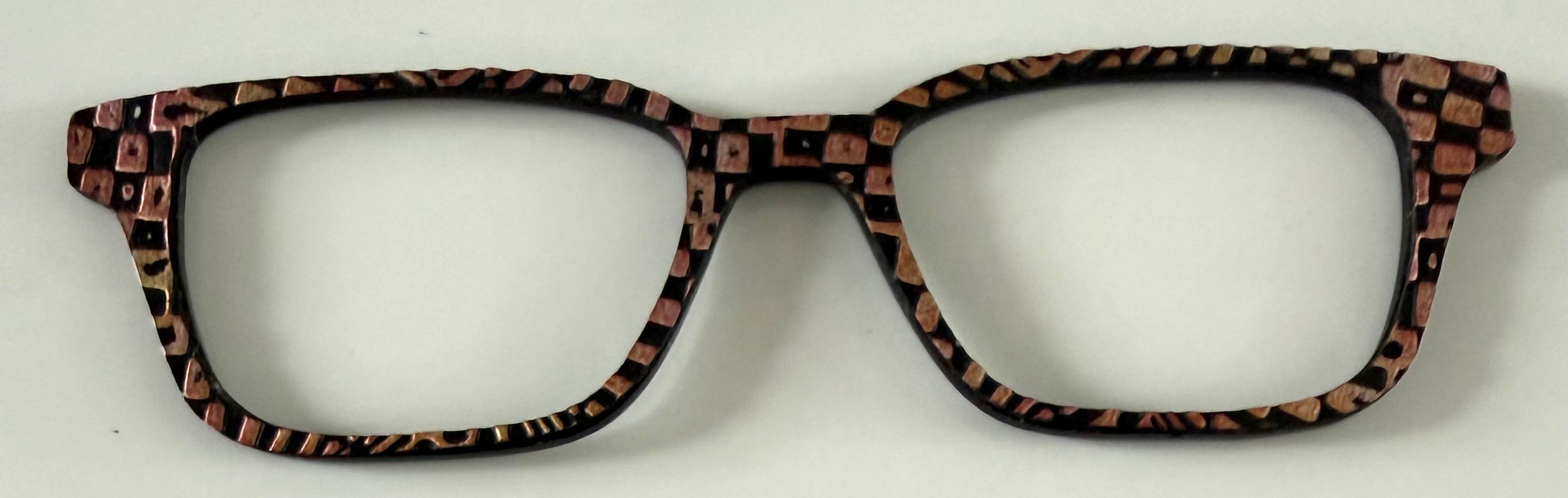 Finley Topper; copper rectangles on black