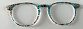 Soto Topper; blue and brown animal print; resined