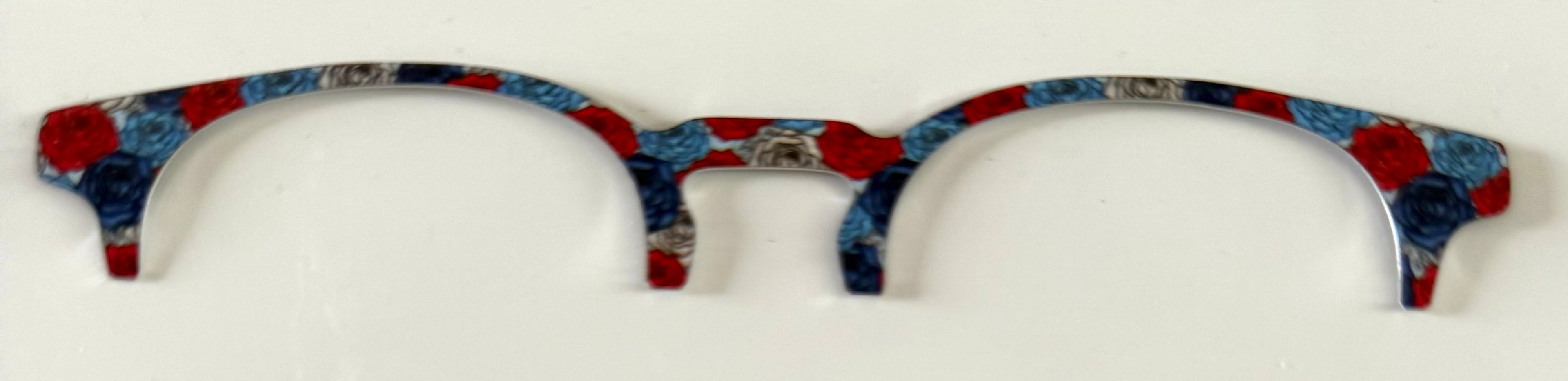 Soto Brow Topper; red and blue roses