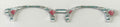 Soto Brow Topper; roses on green and white stripes