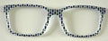 Kirby Topper; blue ribbons on white