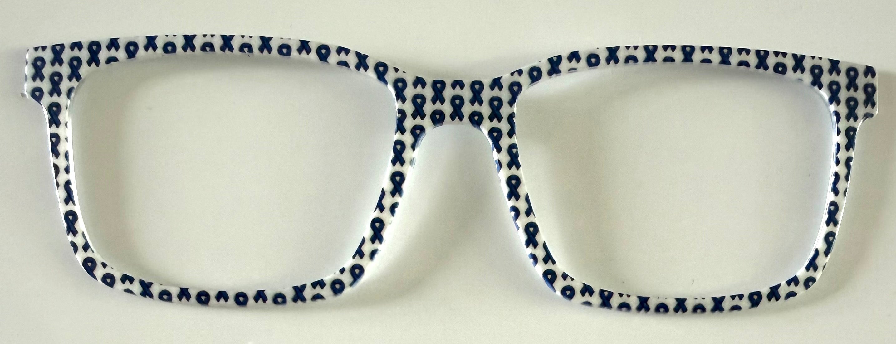 Kirby Topper; blue ribbons on white