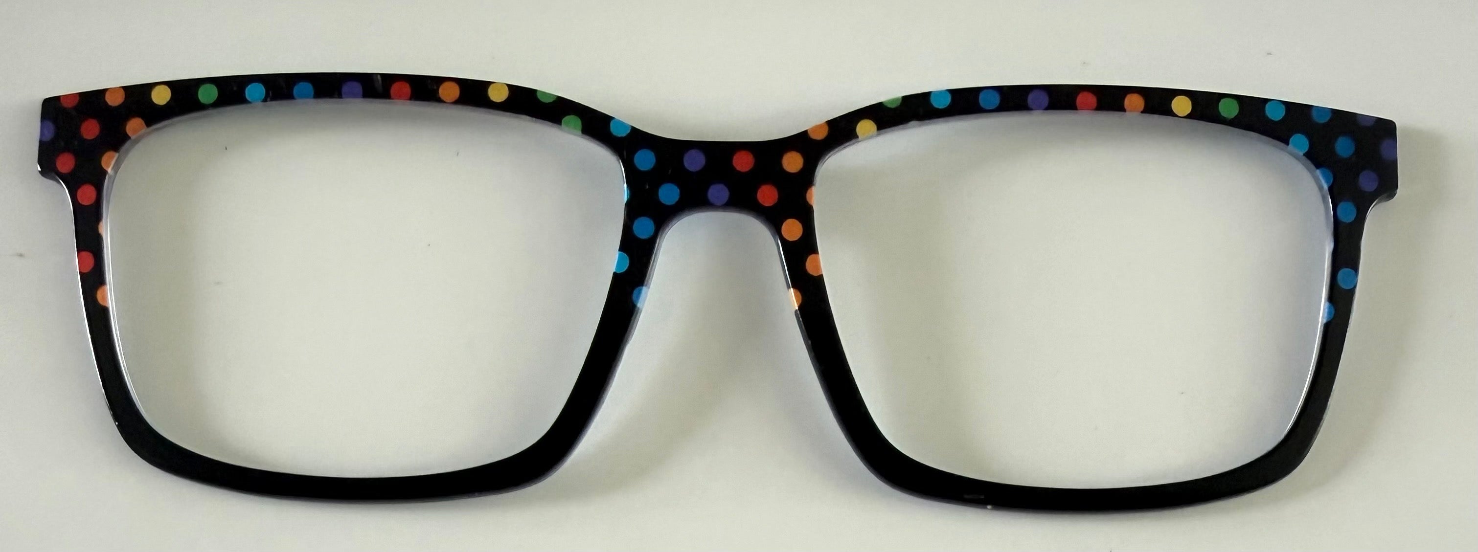 Kirby Topper; rainbow dots/black split