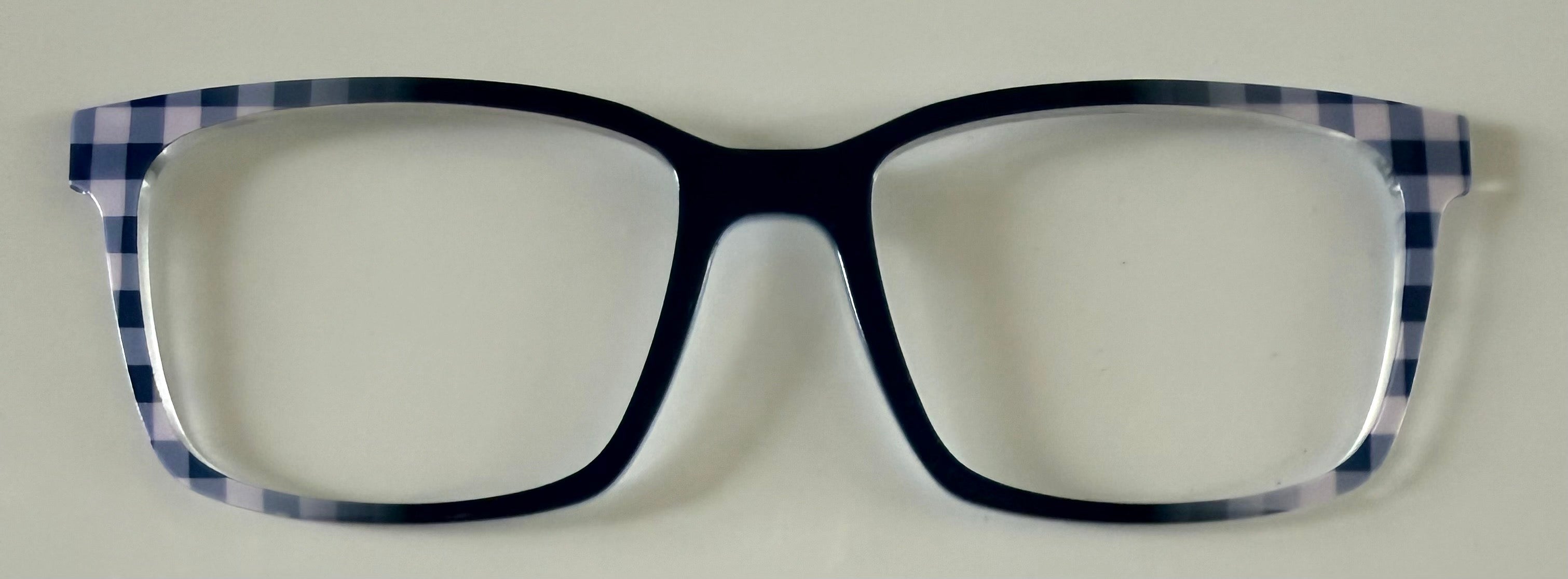 PAIR Kirby Topper; blue and white checkered vertical fade