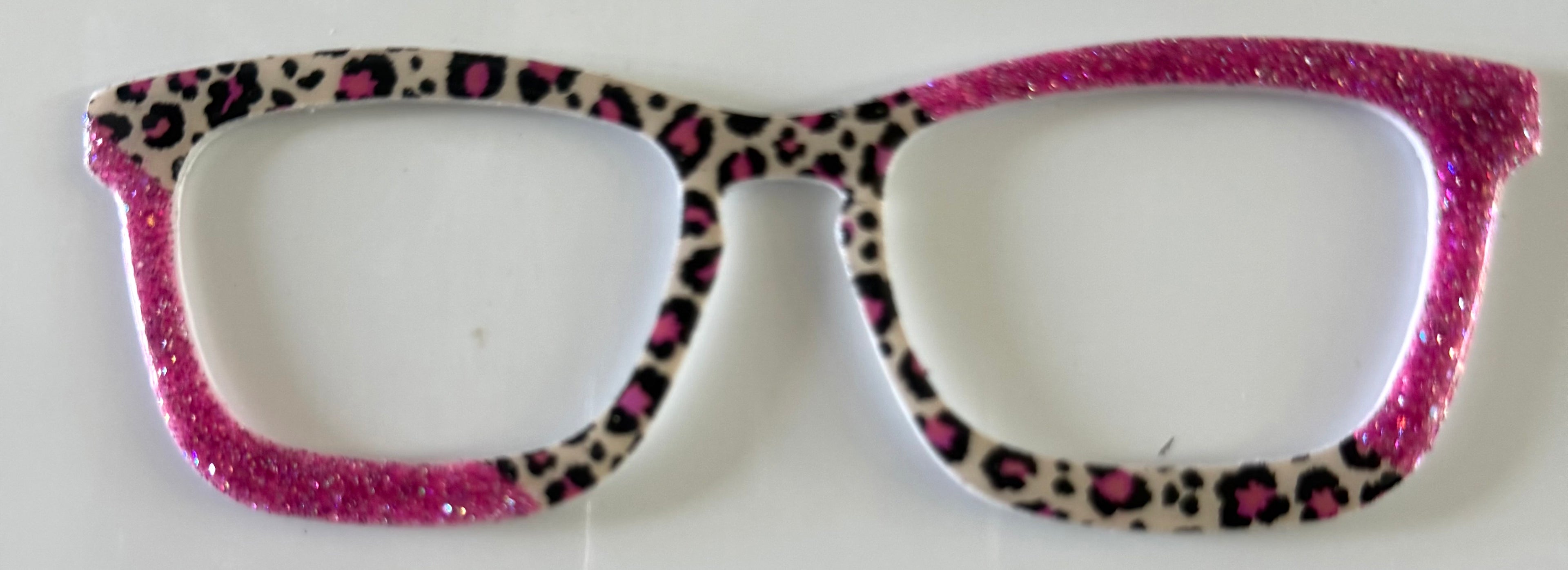 Casper Topper; thick; pink glitter/cheetah print diagonal blocks