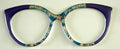 NEW Zuri Topper; Framefetti; blue flowers/blue vertical split