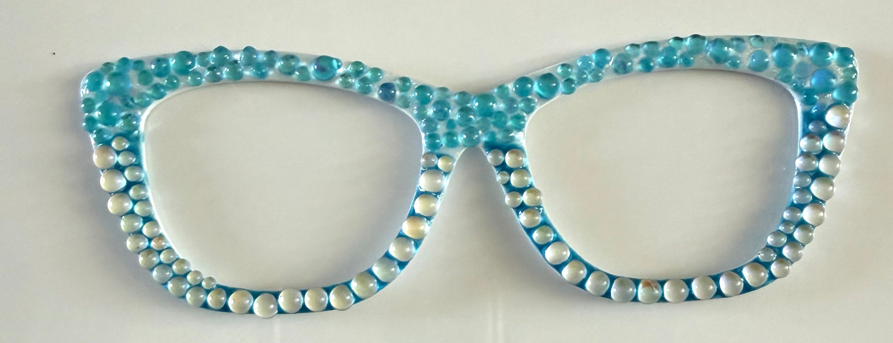 Wanda Topper; light blue and white gems