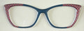 Wanda Topper; Framefetti; deep red design/ turquoise vertical split