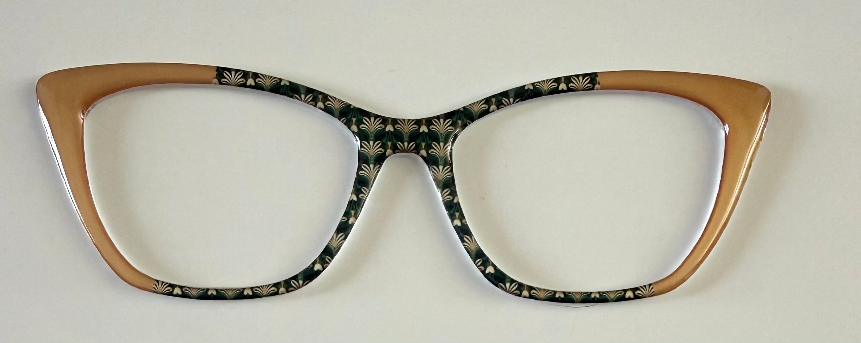Wanda Topper; Framefetti; 1930’s geometric pattern/gold vertical split