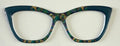 Wanda Topper; Framefetti; stained glass design to turquoise vertical split