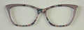 Wanda Topper; Framefetti; floral design to purple/gray vertical split
