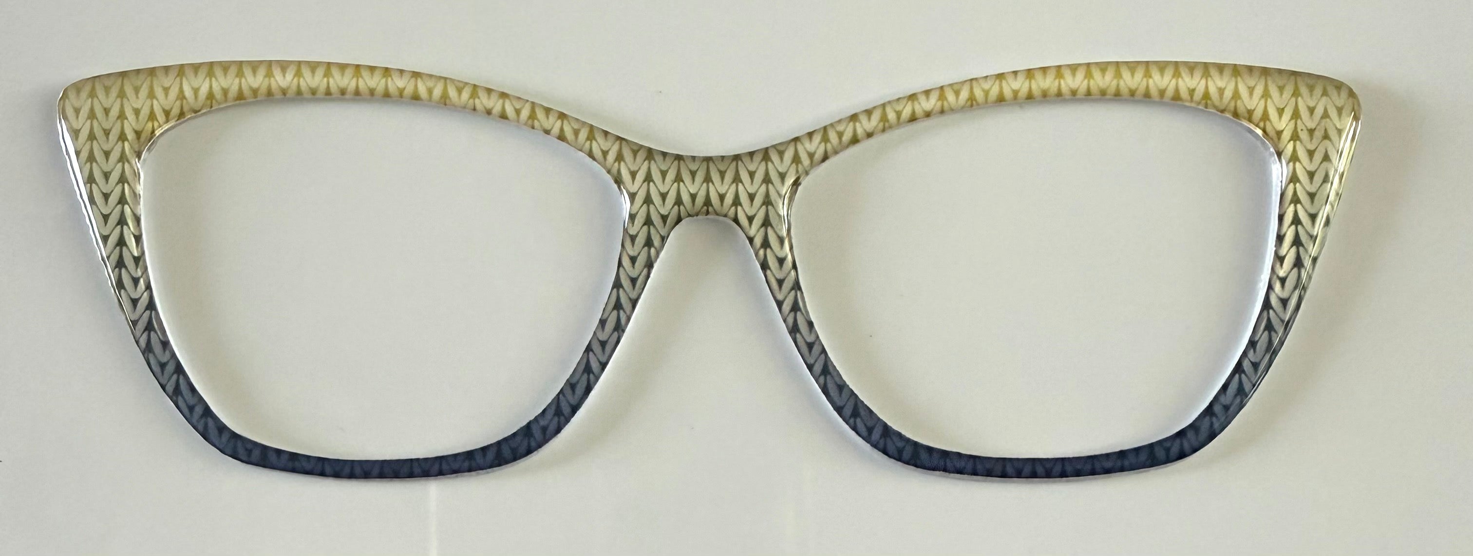 Wanda Topper; Framefetti; tan to blue sweater gradient
