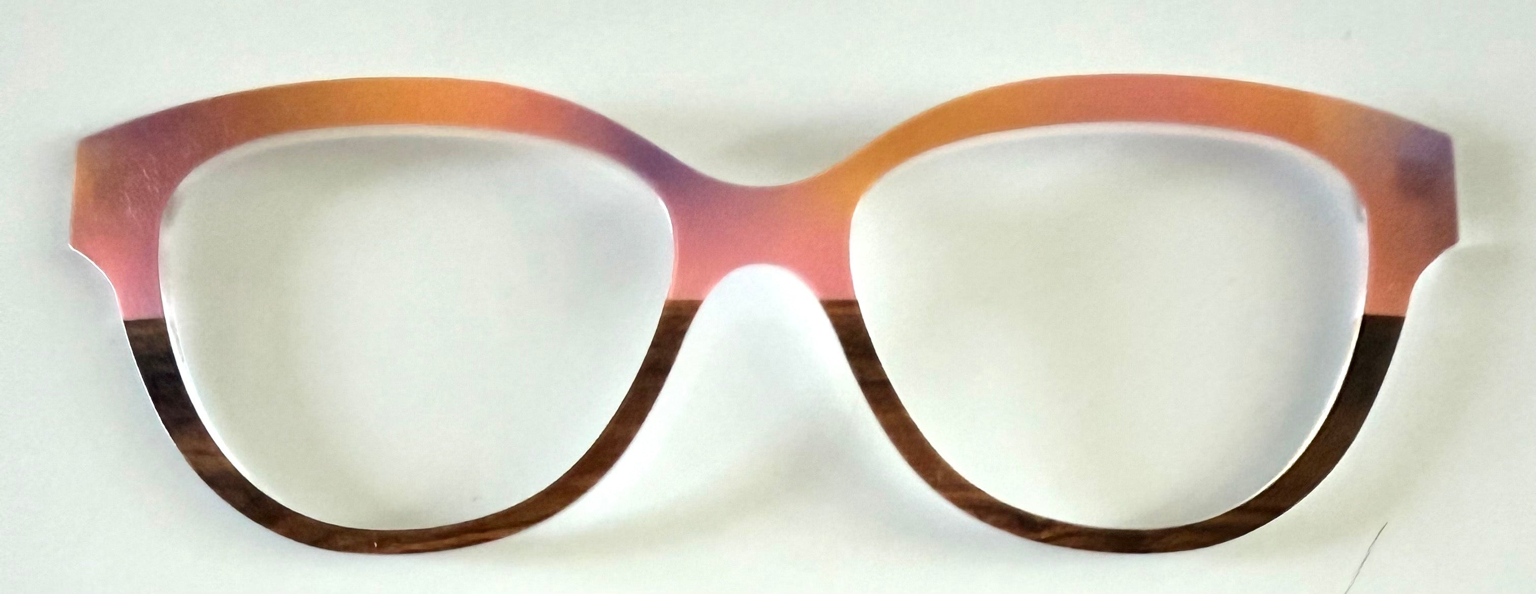 PAIR  Quinn Topper; orange and pink/wood grain split