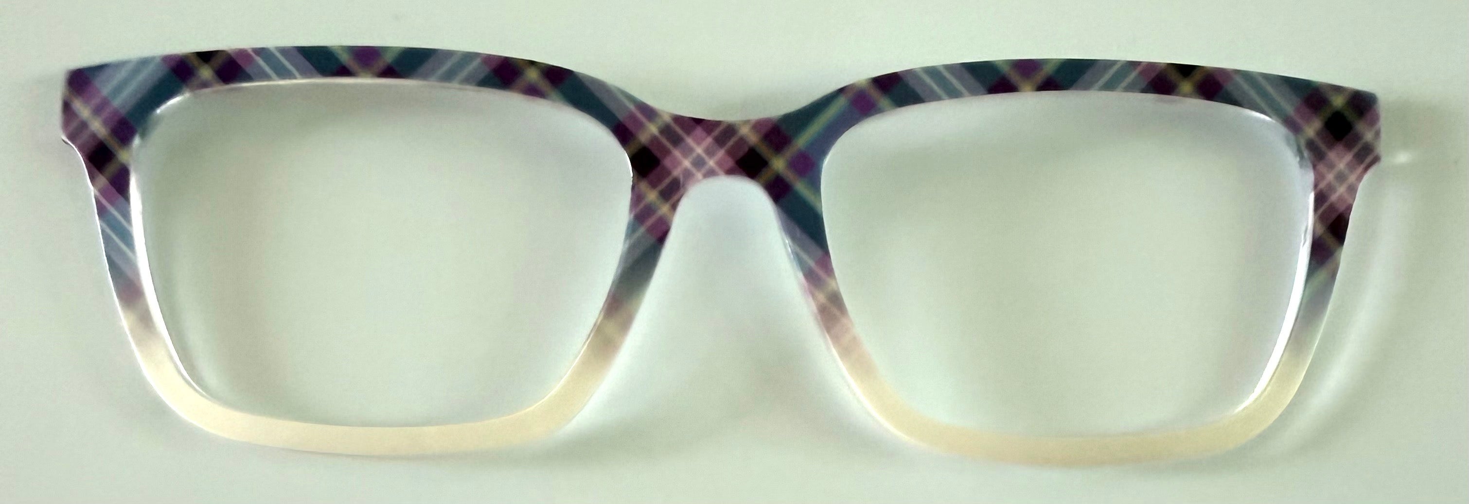 PAIR Larkin Topper; plaid to cream gradient