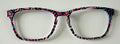 PAIR Casper Topper; purple/blue/black abstract flowers