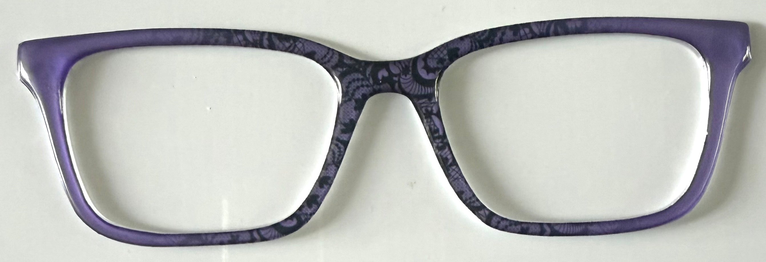 NEW Casper Topper; Framefetti; black lace design/purple vertical split