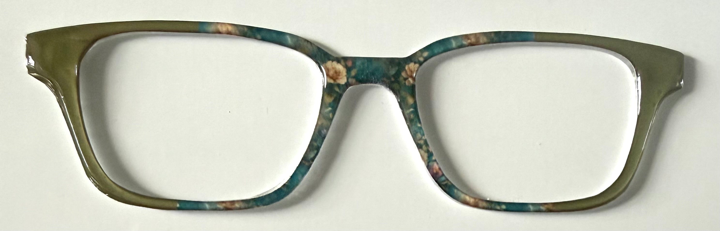 NEW Finley Topper; Framefetti; floral design/green vertical split