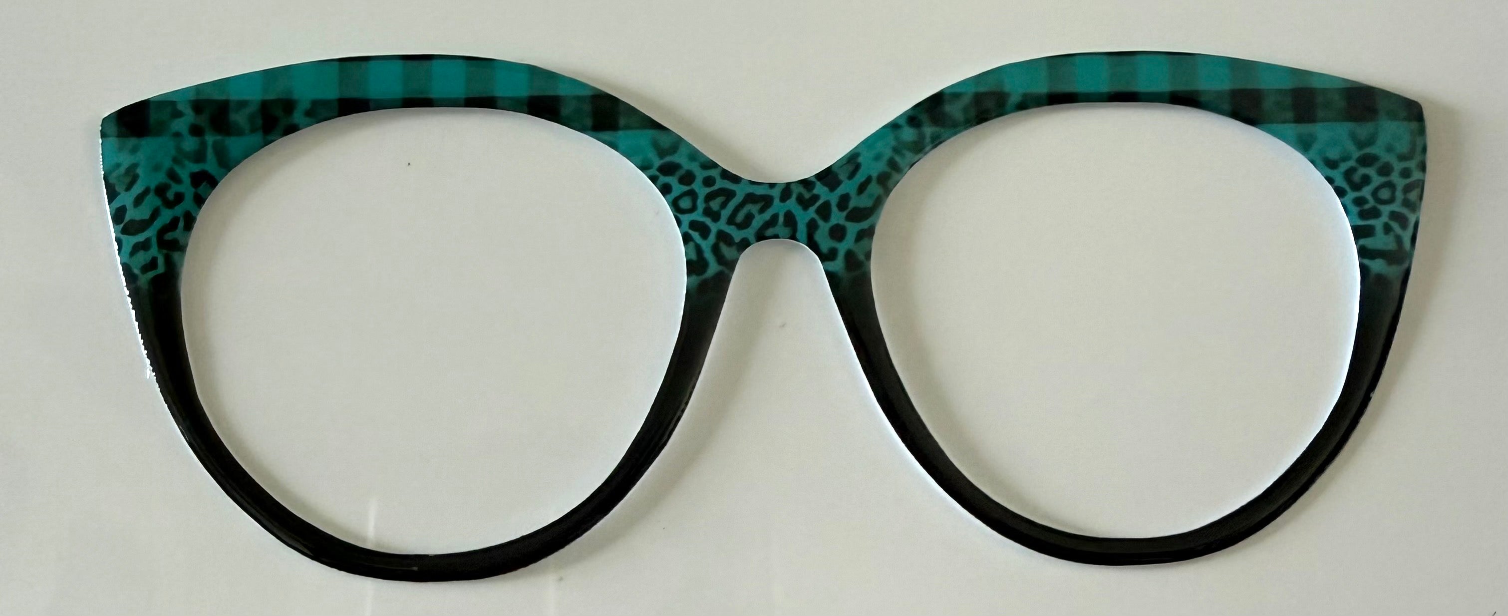 Zuri Topper; checkered animal print/black split