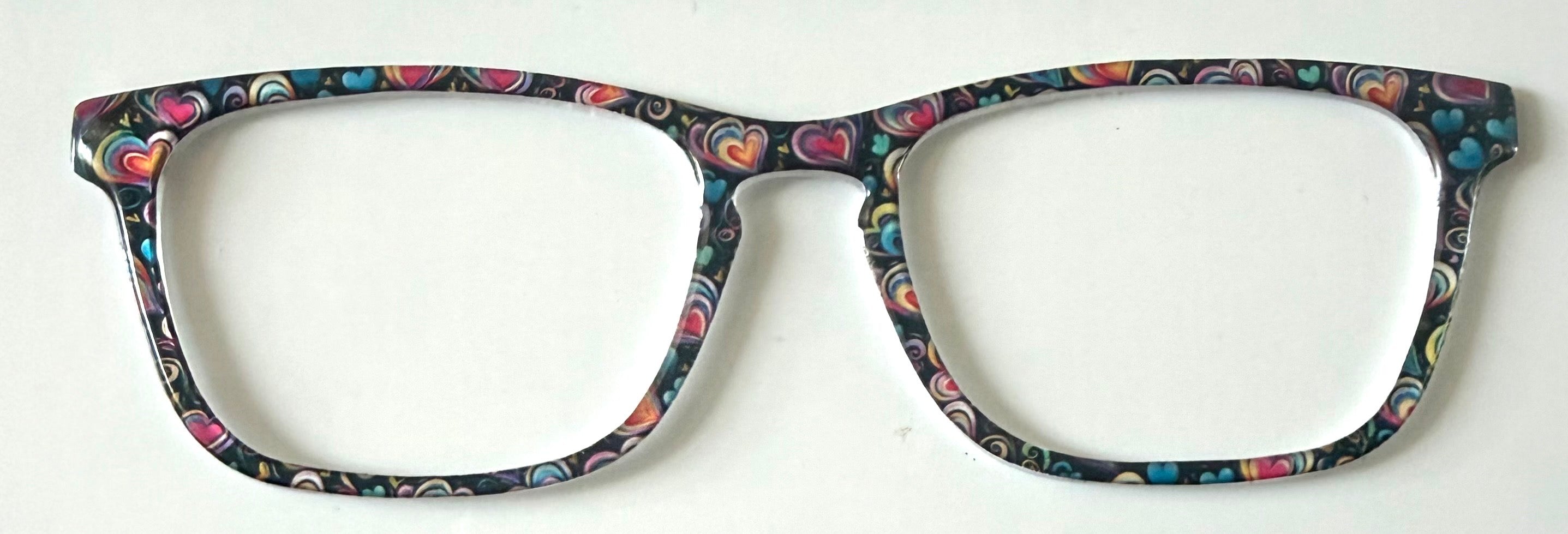 NEW Larkin Topper; Framefetti; multicolored hearts on black shine