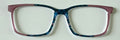 NEW Kirby Topper; Framefetti; deep blue pattern/blush pink vertical split