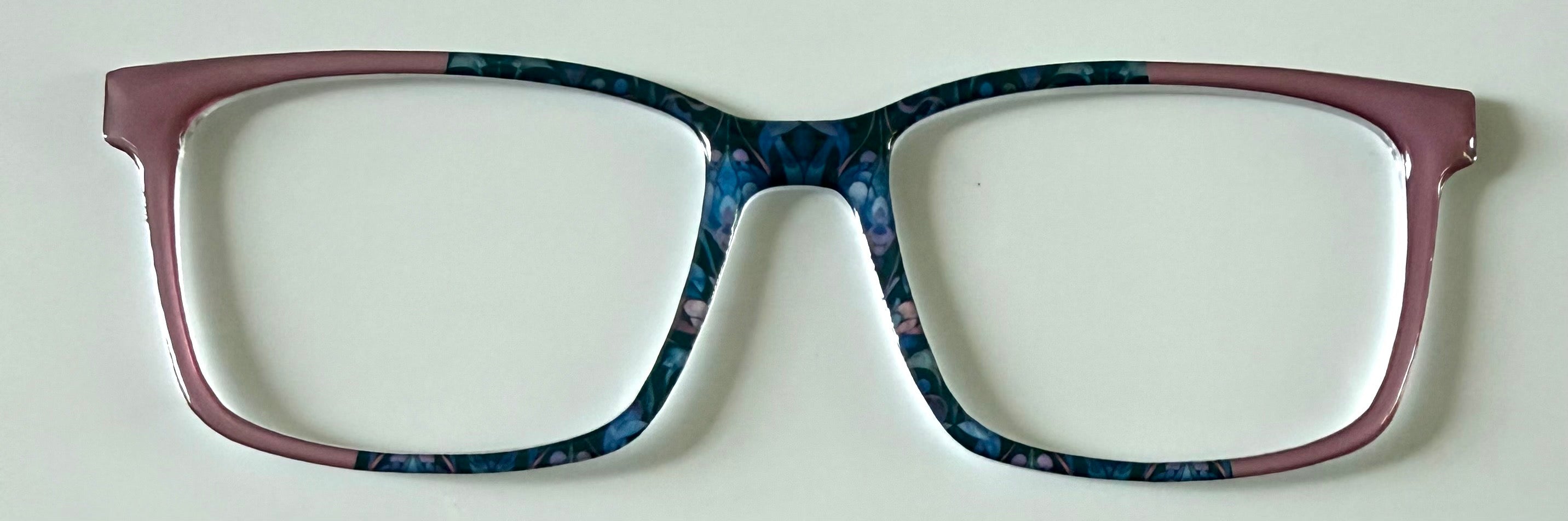 NEW Kirby Topper; Framefetti; deep blue pattern/blush pink vertical split
