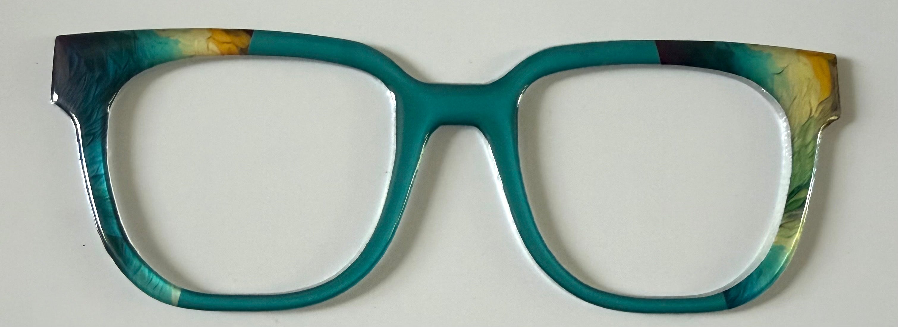 NEW Murphy Topper; Framefetti; turquoise with yellow brushstrokes on sides