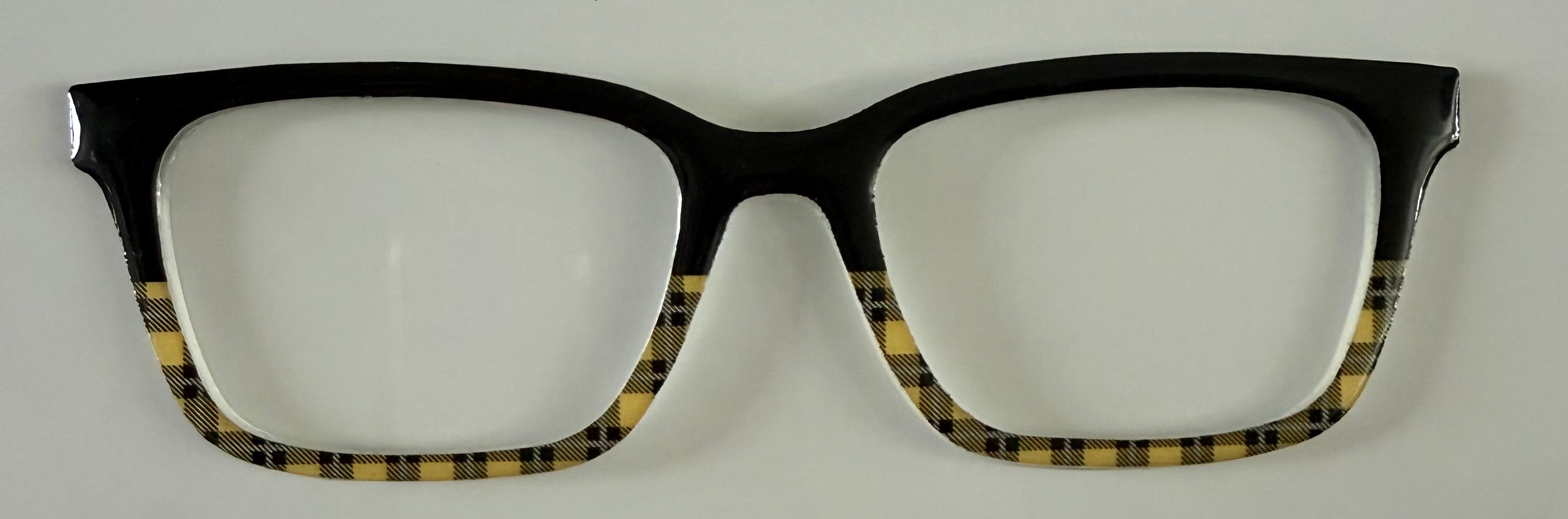 Larkin Topper; black/split with yellow checkered pattern