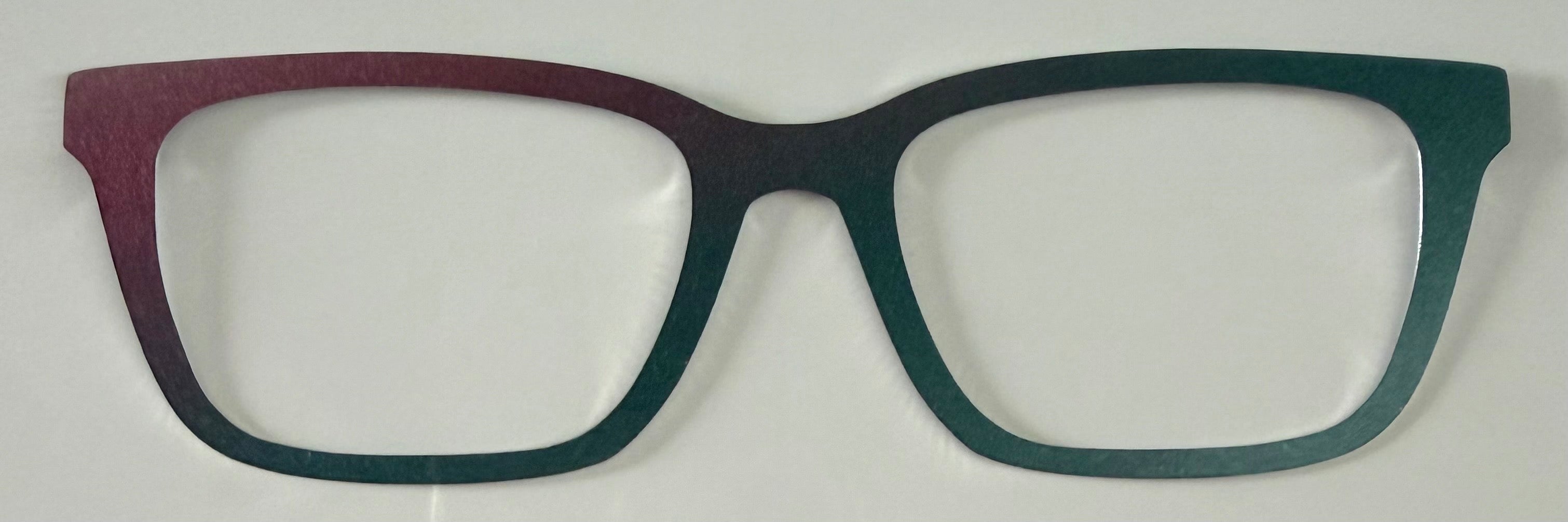 Larkin Topper; magenta/navy/green diagonal gradient