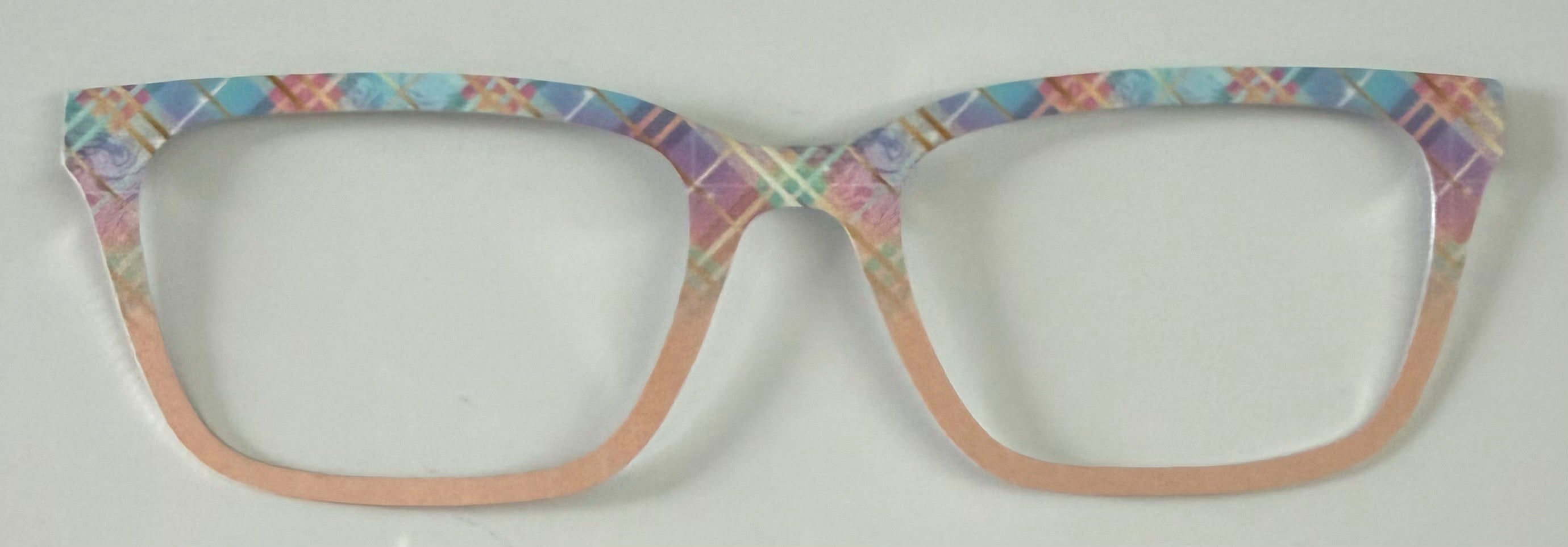 Larkin Topper; pastel plaid/apricot split