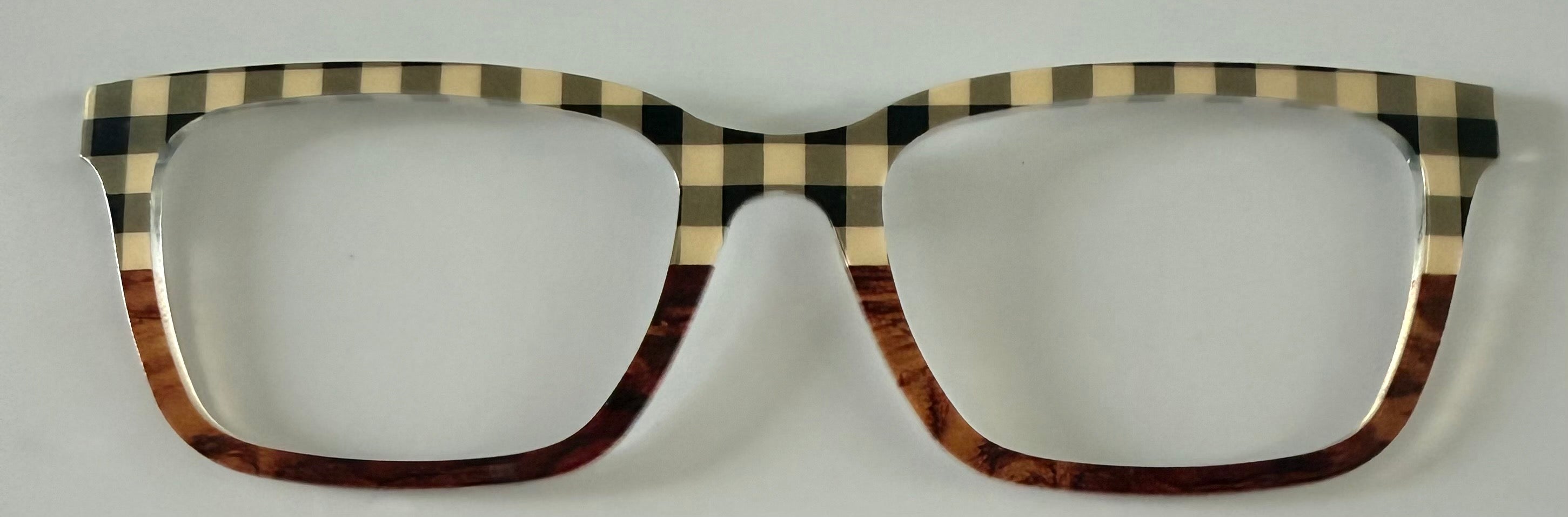 PAIR Casper Topper; checkered/ wood planks split