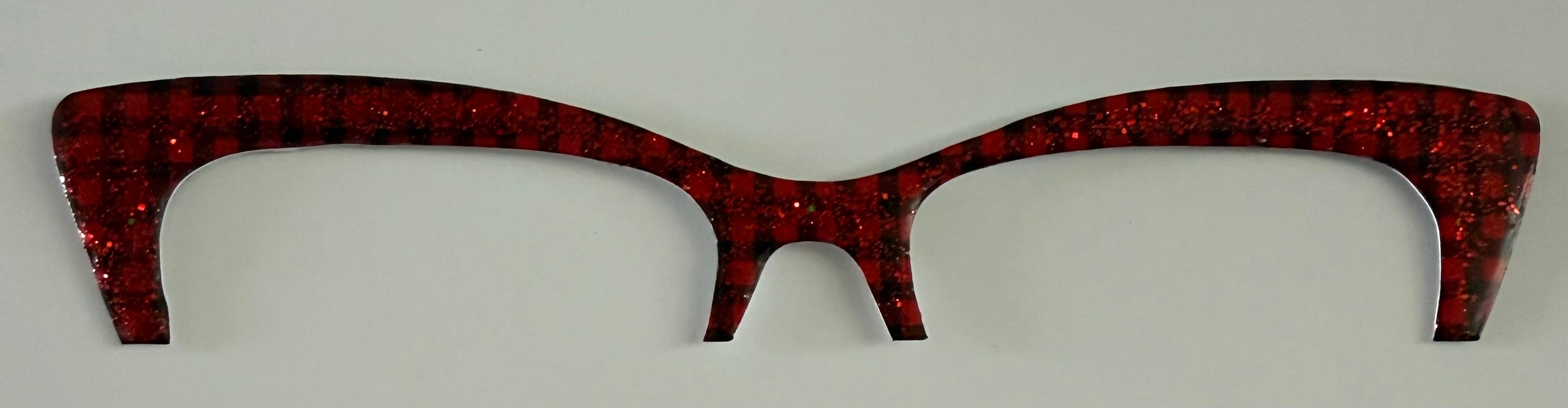 Larkin Brow Topper; red glitter buffalo plaid
