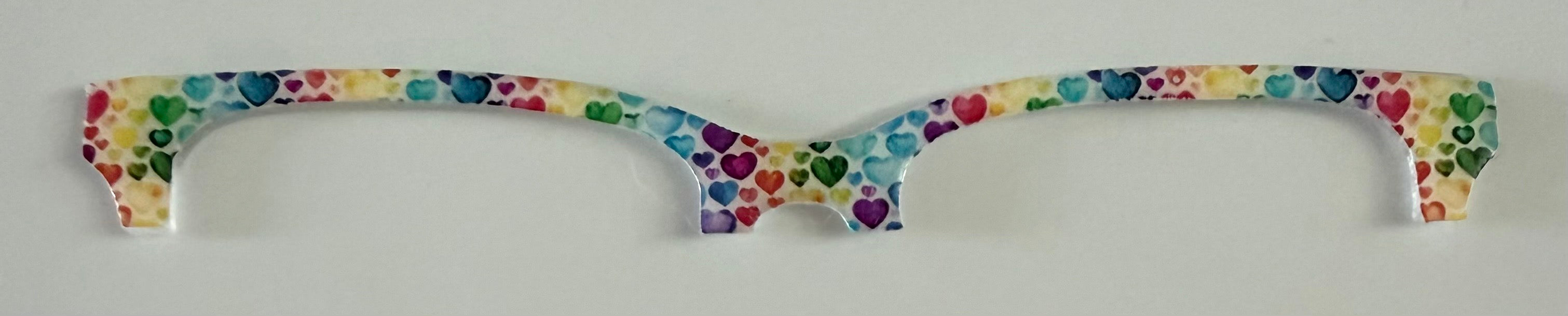 Larkin Brow Topper; rainbow hearts