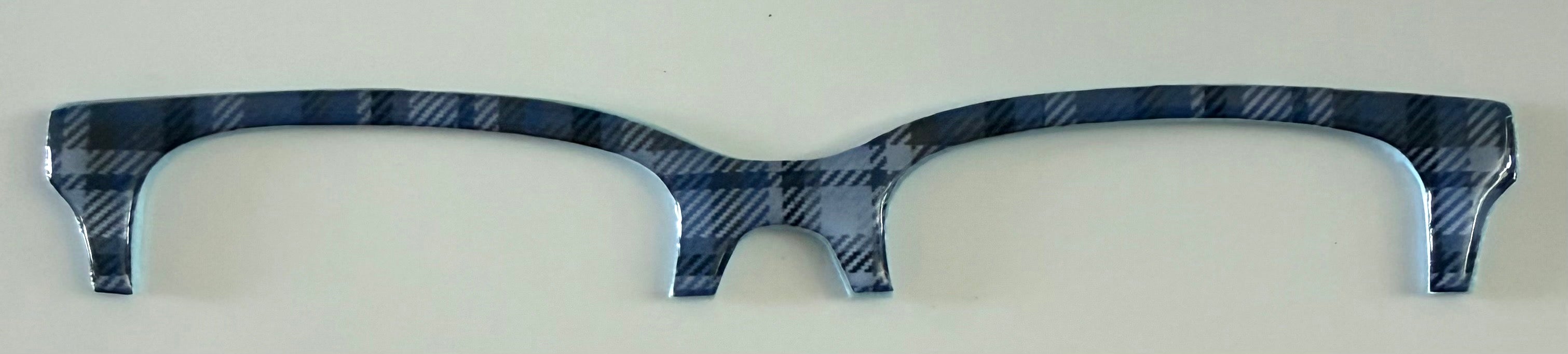Larkin Brow Topper; blue plaid