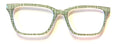 Larkin Topper; green with white grid design