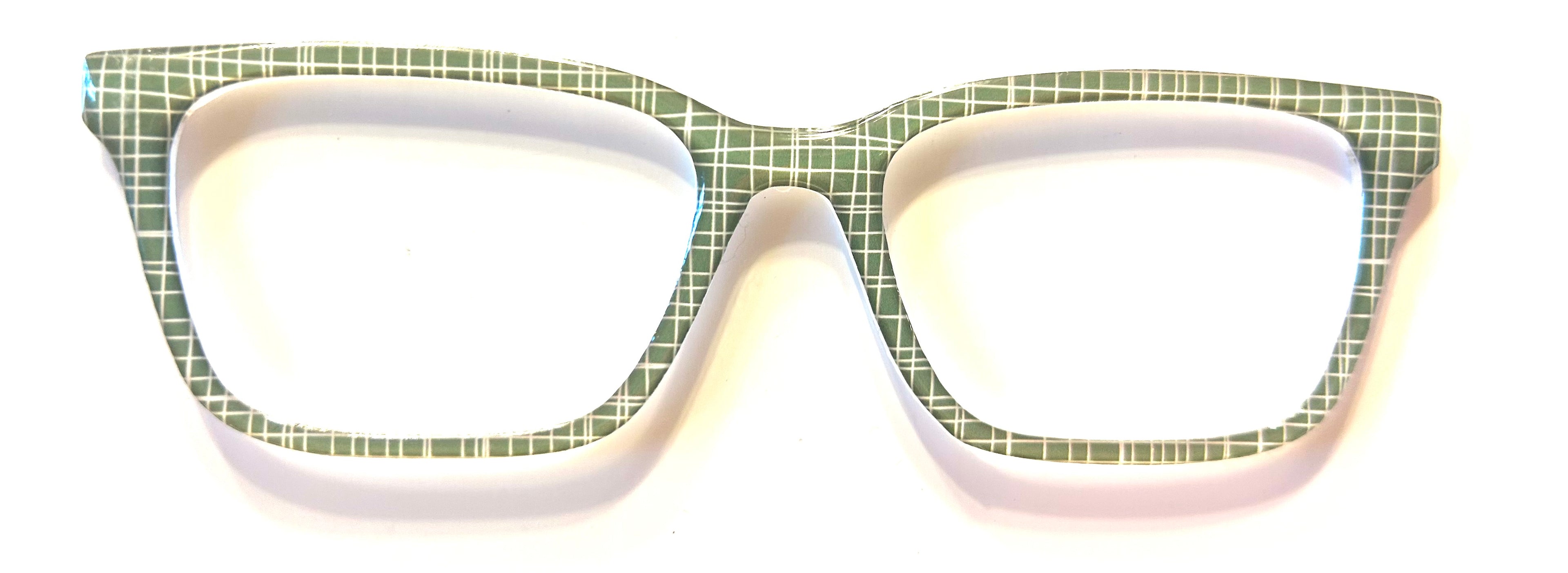 Larkin Topper; green with white grid design