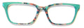 Larkin Topper; coral and turquoise/aqua vertical split