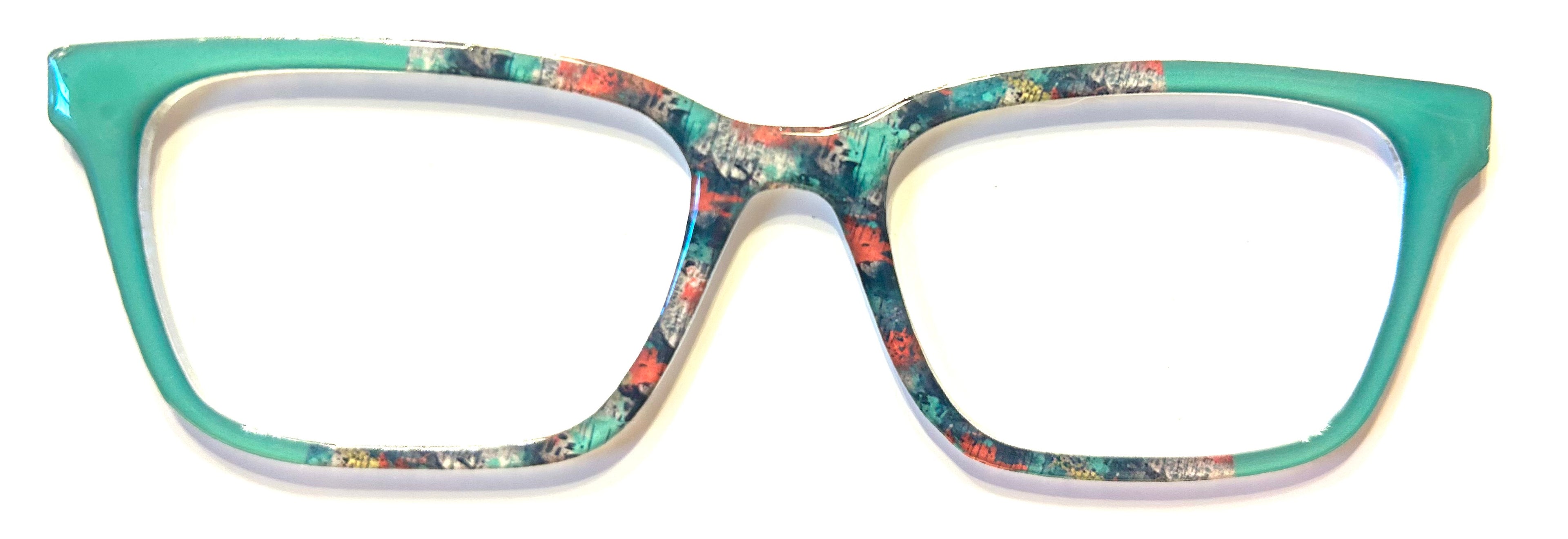 Larkin Topper; coral and turquoise/aqua vertical split