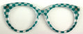 Zuri Topper; checkered green and white split