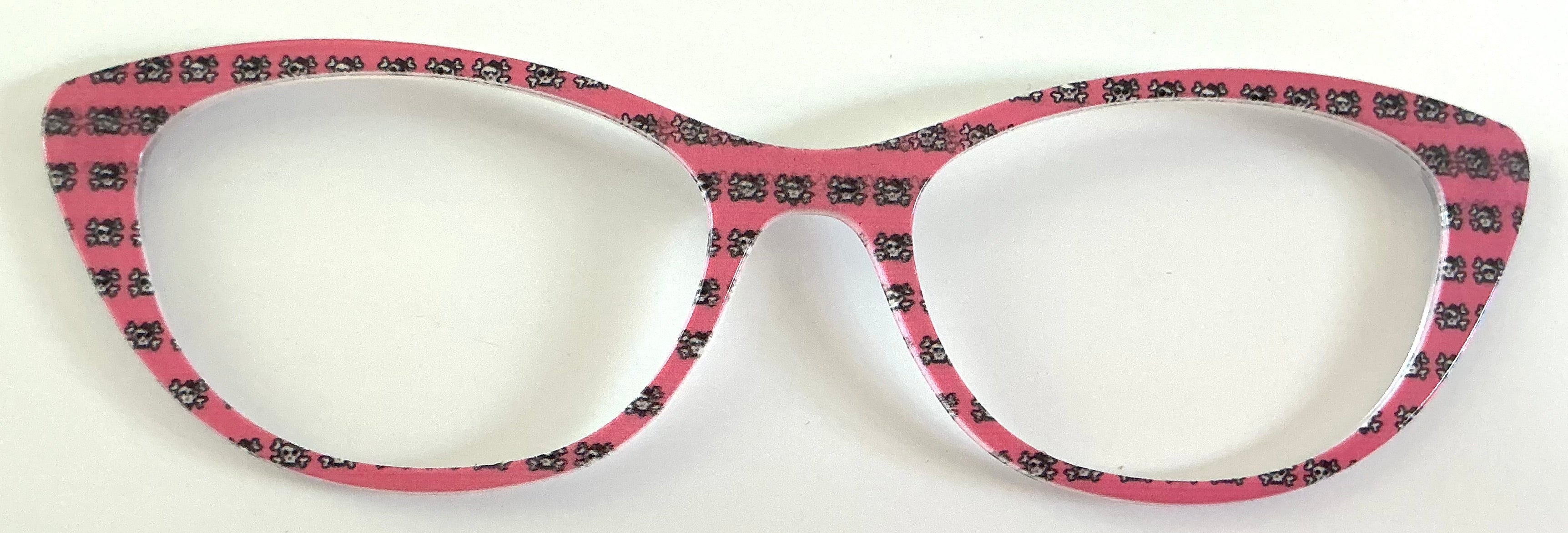 Ella Topper; skull and bones on pink