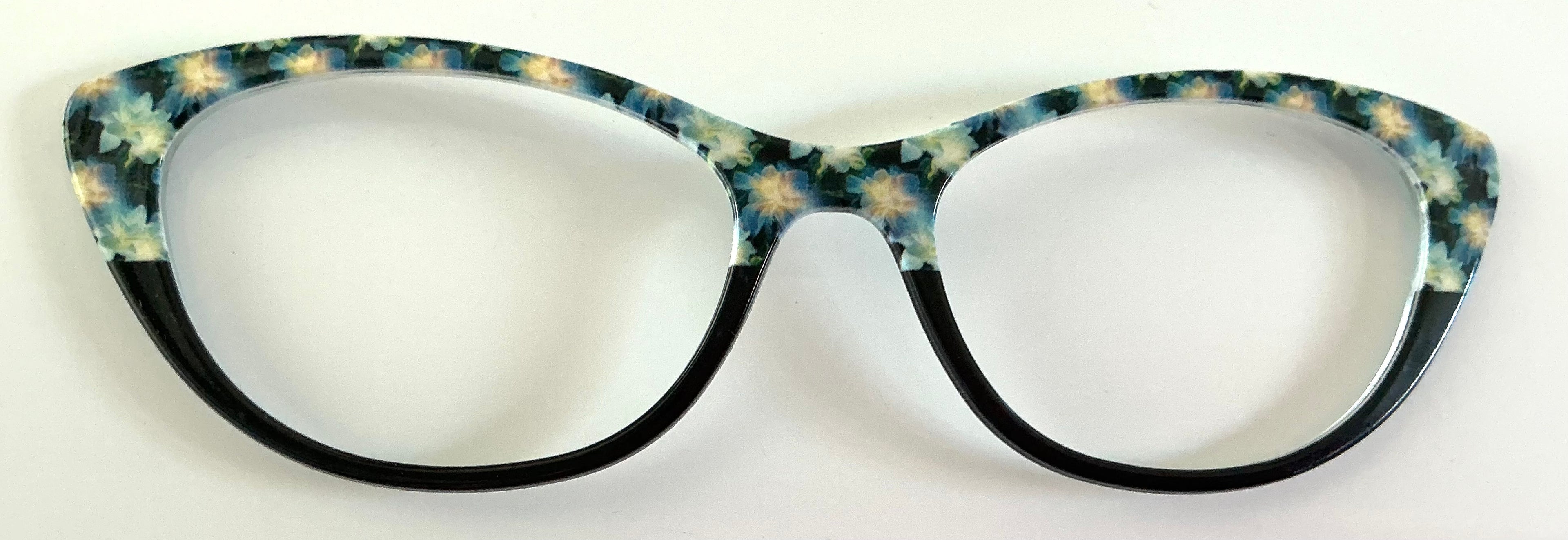 Ella Topper; green/blue flowers to  black split